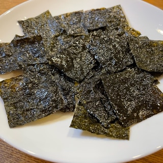 残った焼き海苔食べきり！フライパンで韓国のり